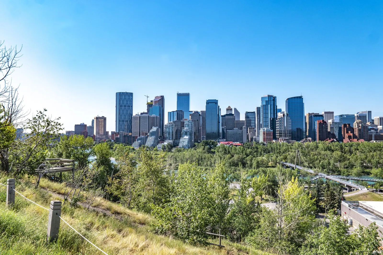 Downtown Calgary skyline seen from the escarpment