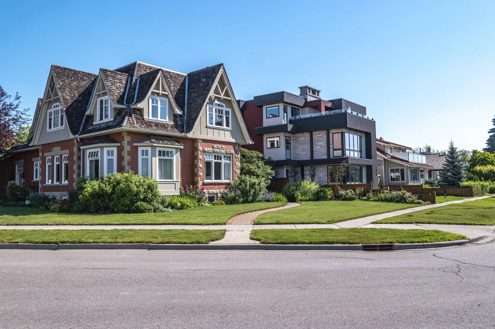 Character homes on a tree-lined street in neighbouring Crescent Heights